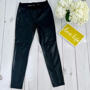 Ann Taylor Black Leather Leggings